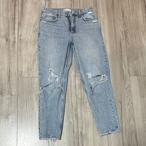 Zara Light Blue Distressed Women Jeans